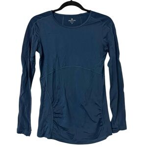 Athleta Micro Mesh Detail Long Sleeve Performance Workout Athletic Top Womens